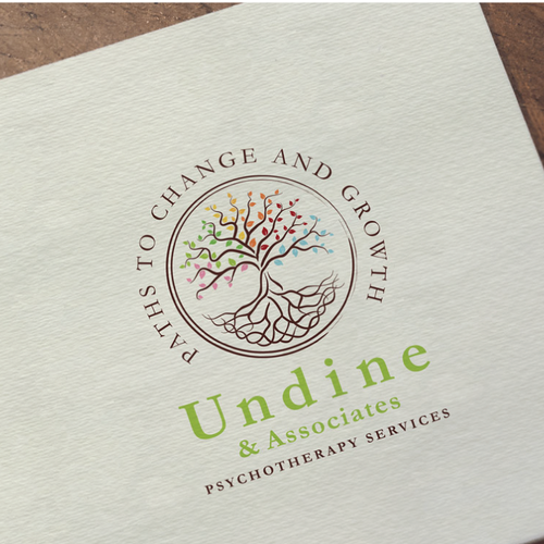 Tree root logo with the title 'Undine and Associates- Individual and Group Psychotherapy'