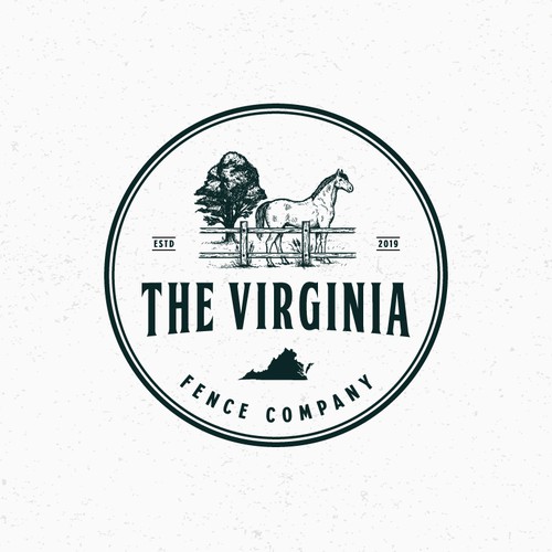 Line art logo with the title 'The Virginia Fence Company'