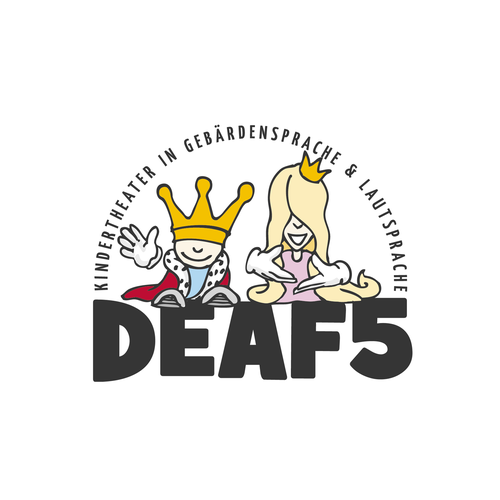 King design with the title 'Kindertheater mit Gebärdensprache'