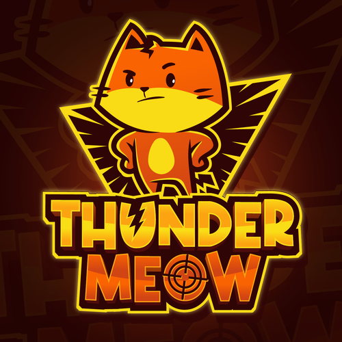 Cat logo with the title 'Thunder Meow'