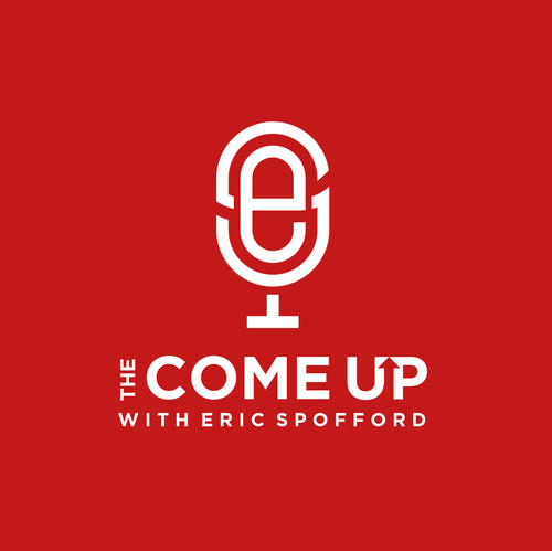 Microphone logo with the title 'Creative Logo for a New Podcast'