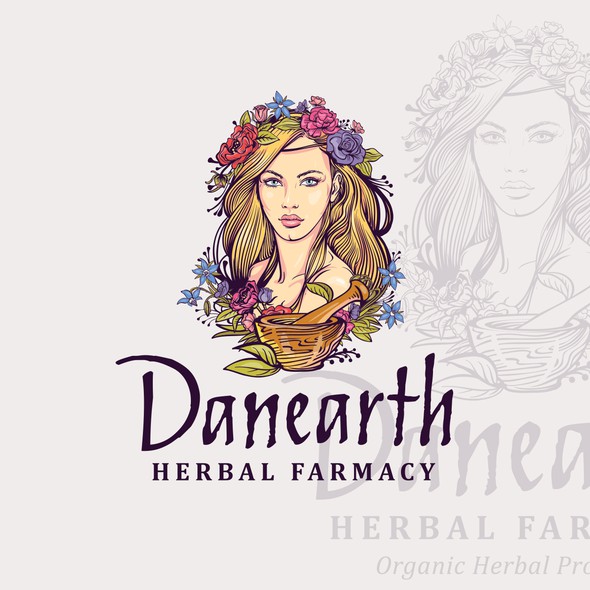 Natural product logo with the title 'Danearth Herbal Farmacy'