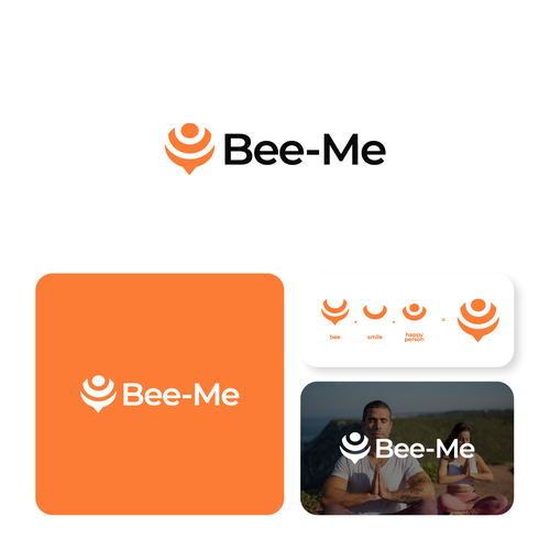 Orange design with the title 'Bee-Me Logo'
