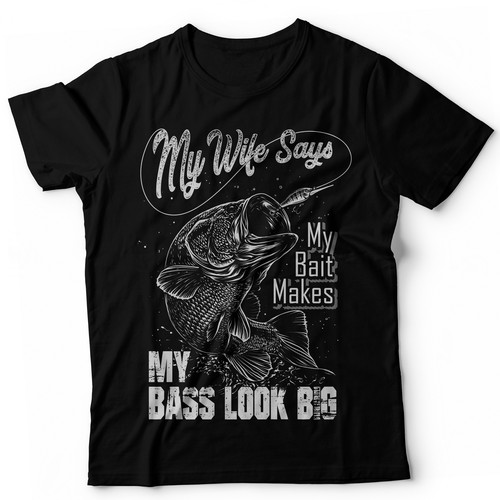 Fishing t-shirt with the title 'Bass fishing'