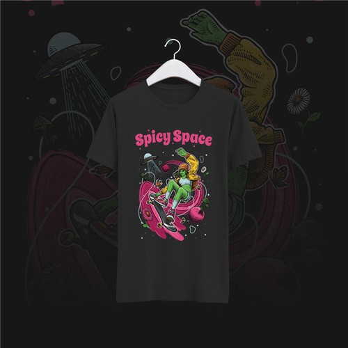 Alien t-shirt with the title 'Female Alien T-shirt Design'