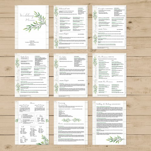 Catering design with the title 'Los Gatos Wedding menu'