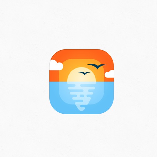 Map design with the title 'Map Pin + Sun'