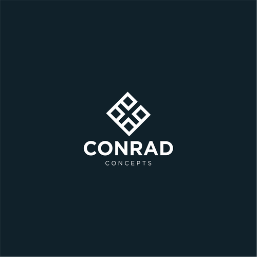 Black and white brand with the title 'Conrad Concepts Logo'