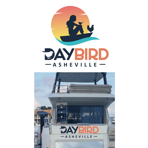 Rooster logo with the title 'Logo for a family Boat'