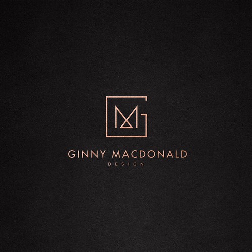 Interior design logo with the title 'GINNY MACDONALD'