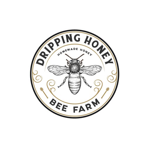 Honey logo with the title 'Logo for the bee farm'