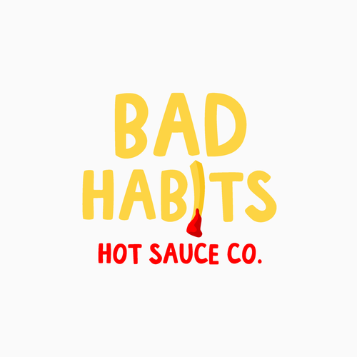 Innovative logo with the title 'BAD HABITS HOT SAUCE'