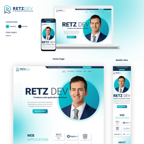 High-quality design with the title 'Freelance Developer Website Redesign'