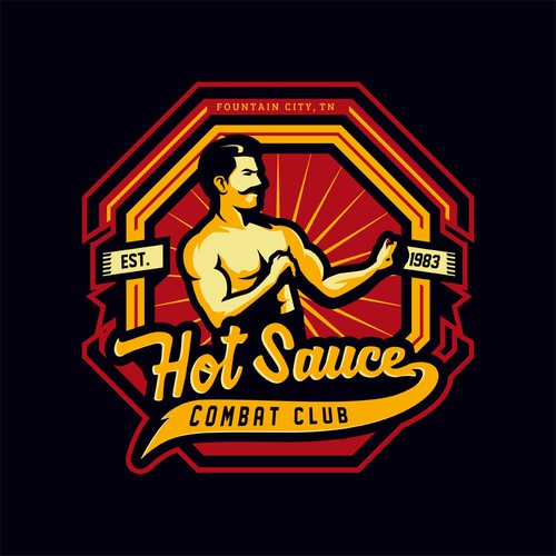Club logo with the title 'Hot Sauce Combat Club'