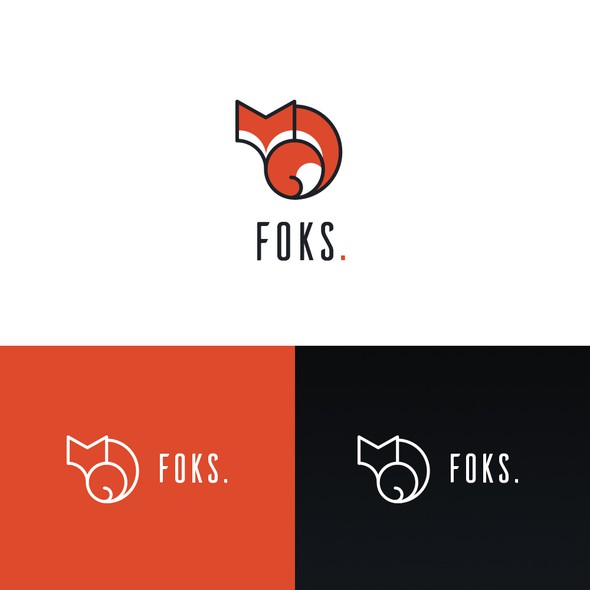 Orange and black logo with the title 'Minimal Logo for FOKS.'