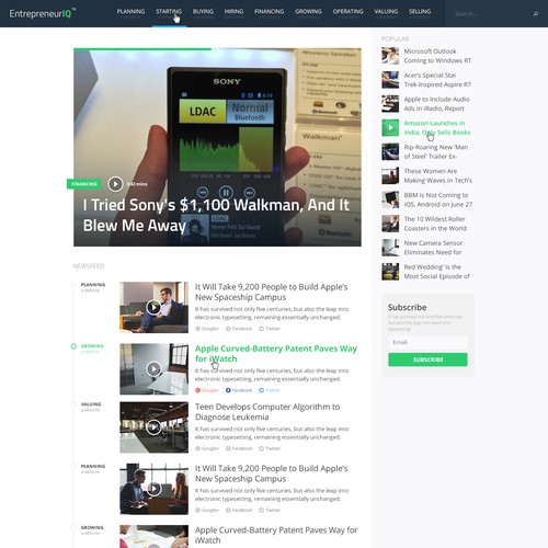 News design with the title 'Gadget News Outlet'