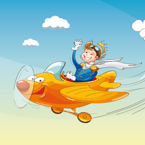 Vibrant artwork with the title 'Fun illustration for The Flightprince'