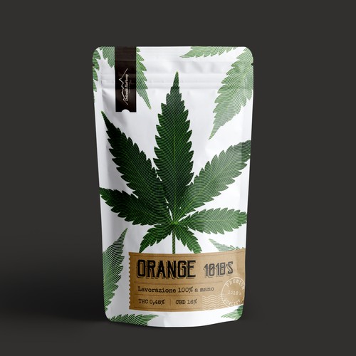 Eco label with the title 'cannabis pouch design'