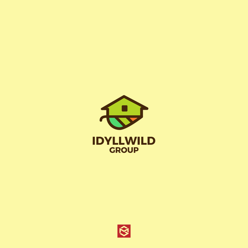 Green home logo with the title 'Logo for Idyllwild'