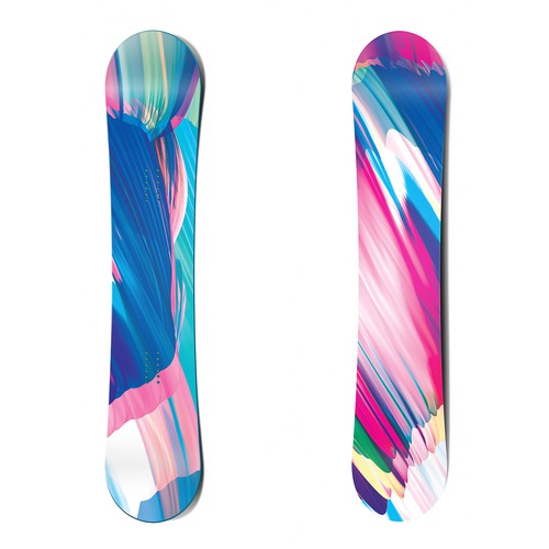 Colorful artwork with the title 'Snowboard Design'
