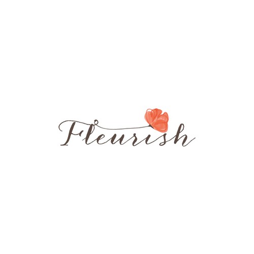Orange design with the title 'Create a feminine and vibrant logo for our monthly subscription box'