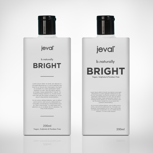 Clear packaging with the title 'Hair Styling product minimal style packaging'