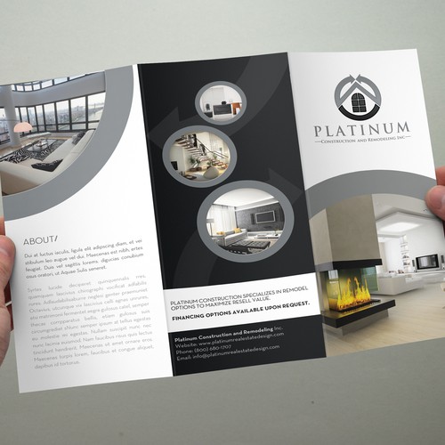 Remodeling design with the title 'Brochure needed Platinum Construction'