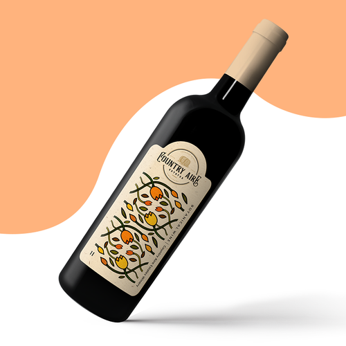 Flower label with the title 'Wine label'