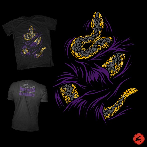 Snake t-shirt with the title 'snake on tees'