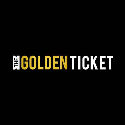 Ticket design with the title 'Logo for Golden Ticket Magazine'