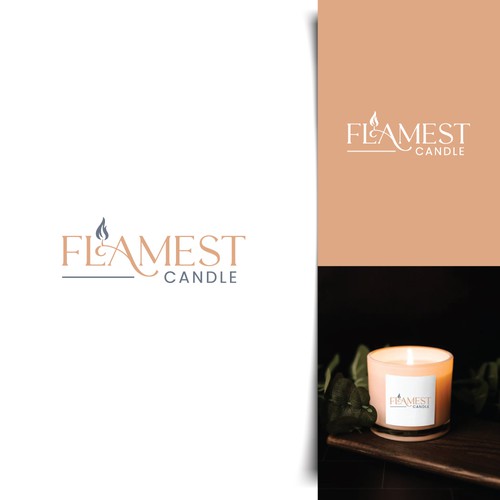 Aroma logo with the title 'Flamest Candle Logo'