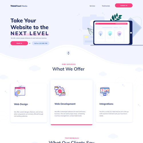 Unique website with the title 'Winning Entry for a Development Company'