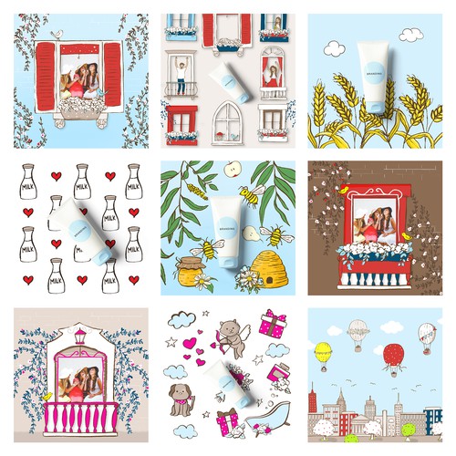 Milk design with the title 'skin care branding'