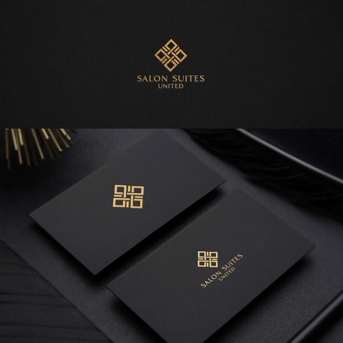 Translation symbol logo with the title 'salon suites'