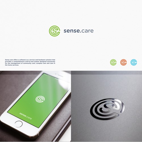 Icon brand with the title 'sense.care'