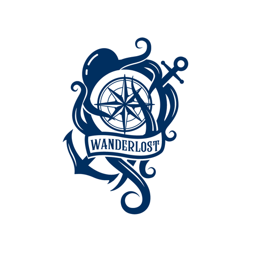 Nautical logo with the title 'WanderLost'