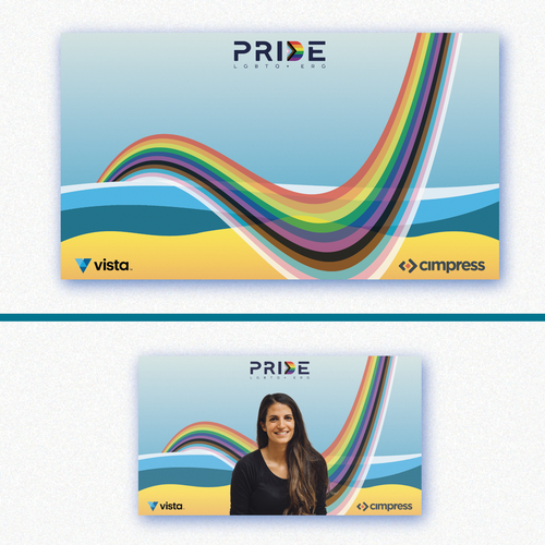 Pride design with the title 'These themes represent the current plight of the LGBTQIA+ community as we continue to fight for inclusivity and equity. We would like our employees to be able to celebrate and showcase support for PRIDE month with their Zoom backgrounds.'