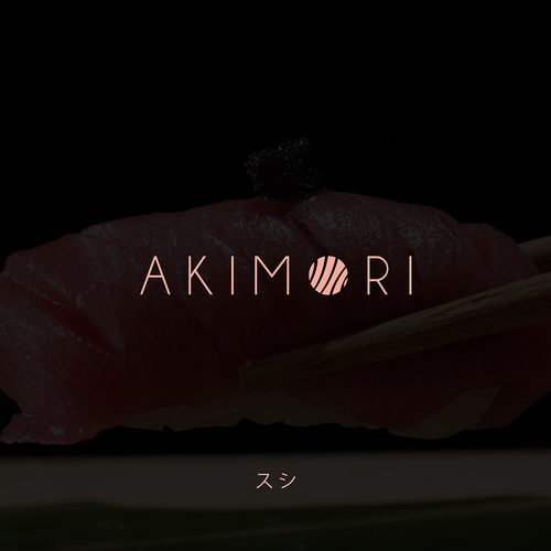 Sushi logo with the title 'AKIMORI'
