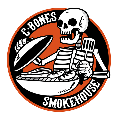 Sticker logo with the title 'Youtube Channel and BBQ Food Truck Logo'