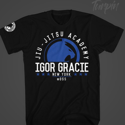 Distressed t-shirt with the title 'Igor Gracie Jiu-Jitsu Academy'