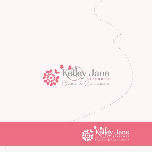 Sewing design with the title 'Kelley Jane Stitches Logo'