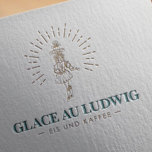 Line drawing logo with the title 'Glace au Ludwig'