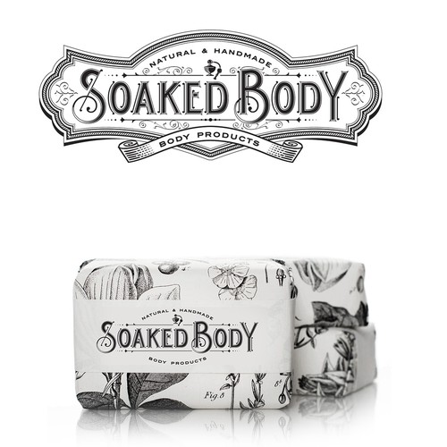Old school logo with the title 'Create cigar style logo for body products company Soaked Body Co.'