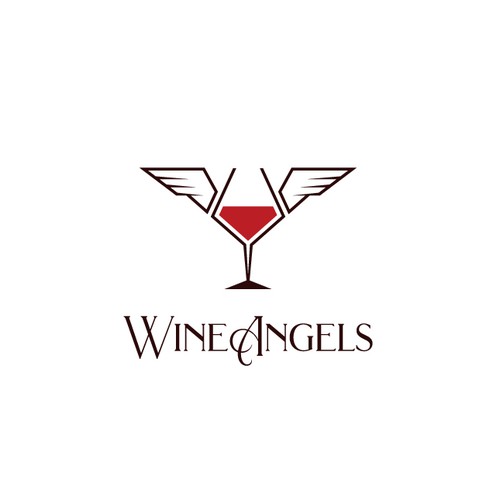 Wine glass design with the title 'Wine Angels'