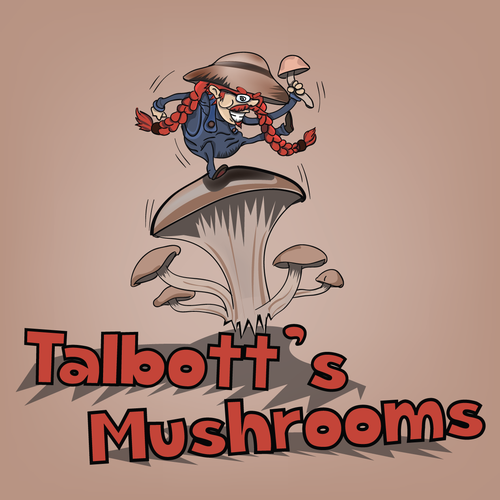 Crazy logo with the title 'Gourmet Mushroom Business Logo'