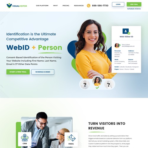 Visual design with the title 'Visual Visitors website'
