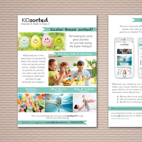 Flayer design with the title 'KIDsorted Easter Campaign Flyer'
