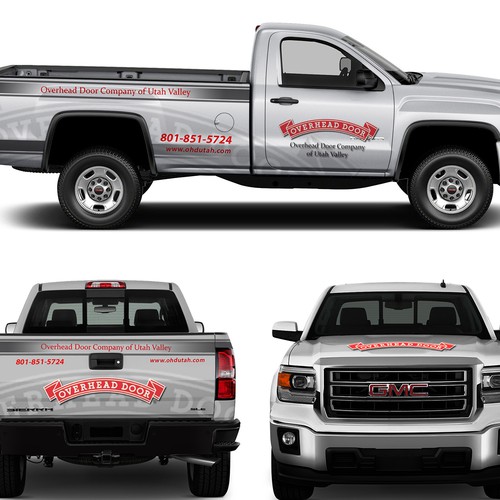 Wrapping design with the title 'overhead door'