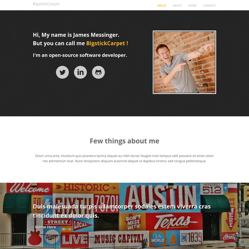 Responsive website with the title 'BigstickCarpet Website'