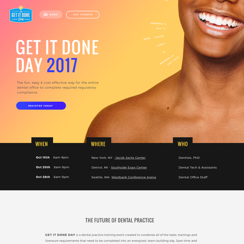 Dental website with the title 'Get It Done Day - Dental Event'